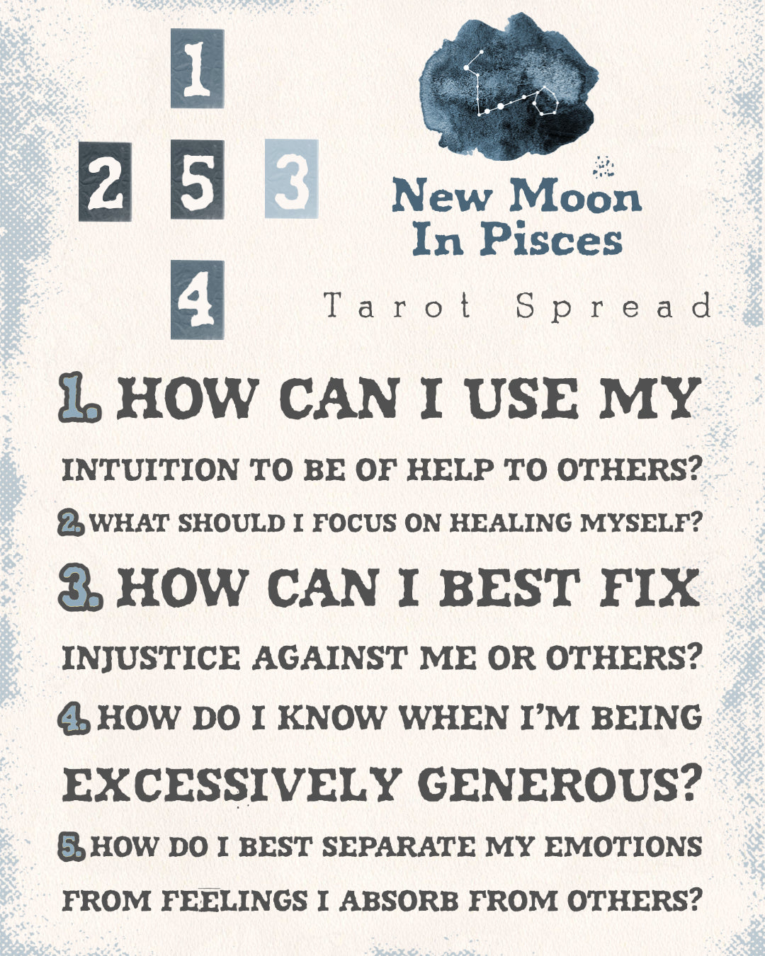 New Moon in Pisces Tarot Spread