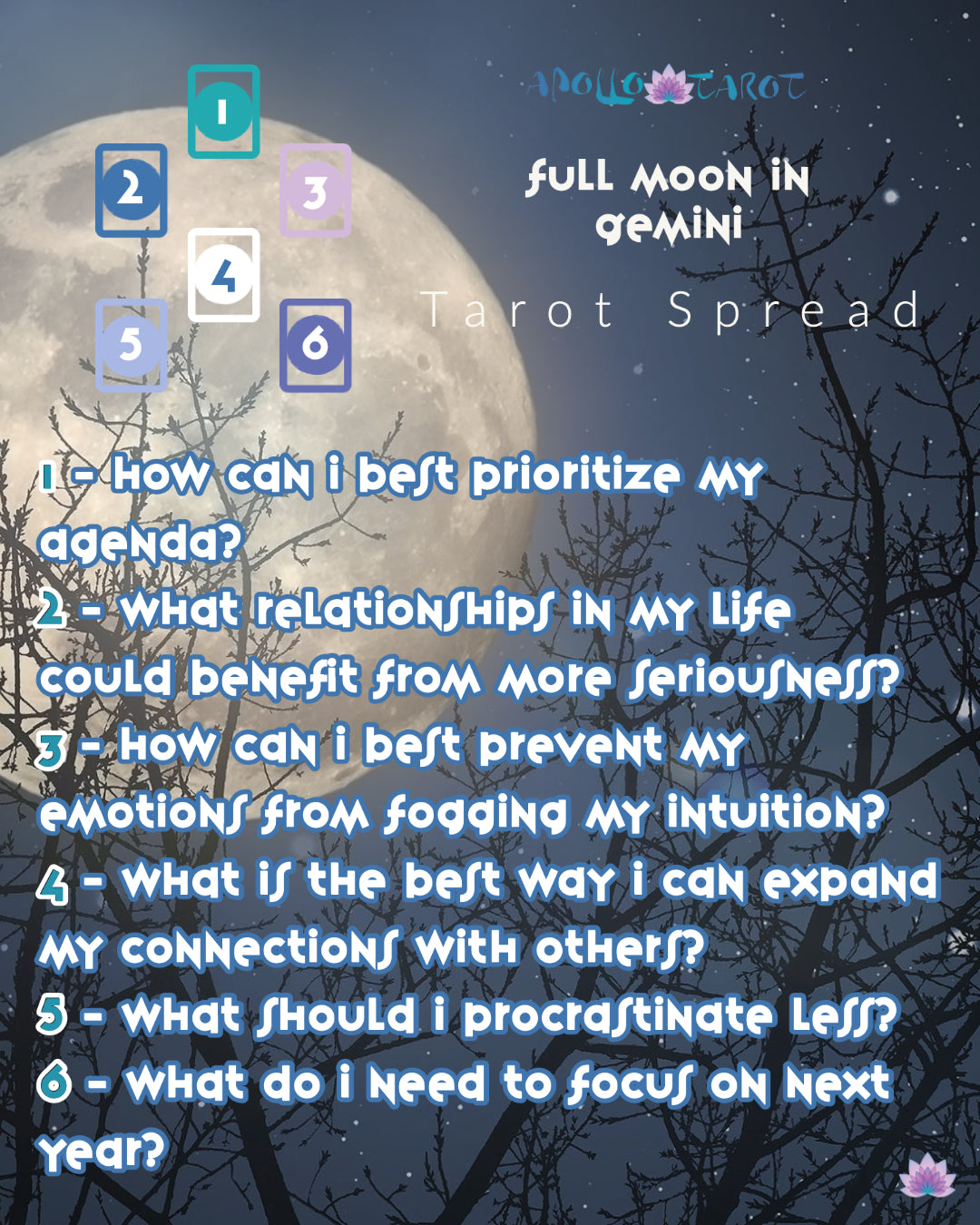 Full Moon in Gemini 2021 6 Card Tarot Spread | Apollo Tarot Blog