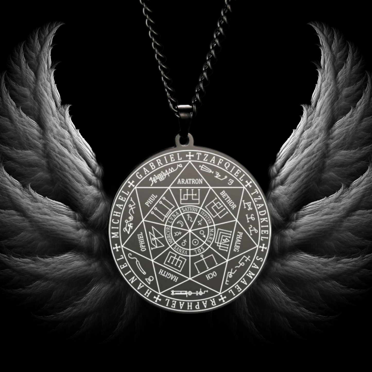 7 Archangels Sigil Charm Necklace • Seal of Solomon Pendant • Kabbalah Astrology Protection Amulet • Magick Talisman Jewelry • Apollo Tarot Shop