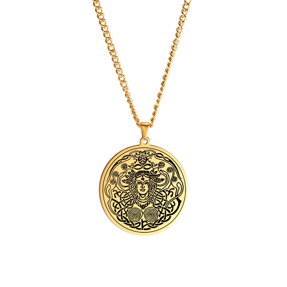 Products Norse Mythology Necklace | Freyja Goddess Pendant | Love Beauty Fertility Amulet | Pagan Worship Witchy Jewelry | Apollo Tarot Shop