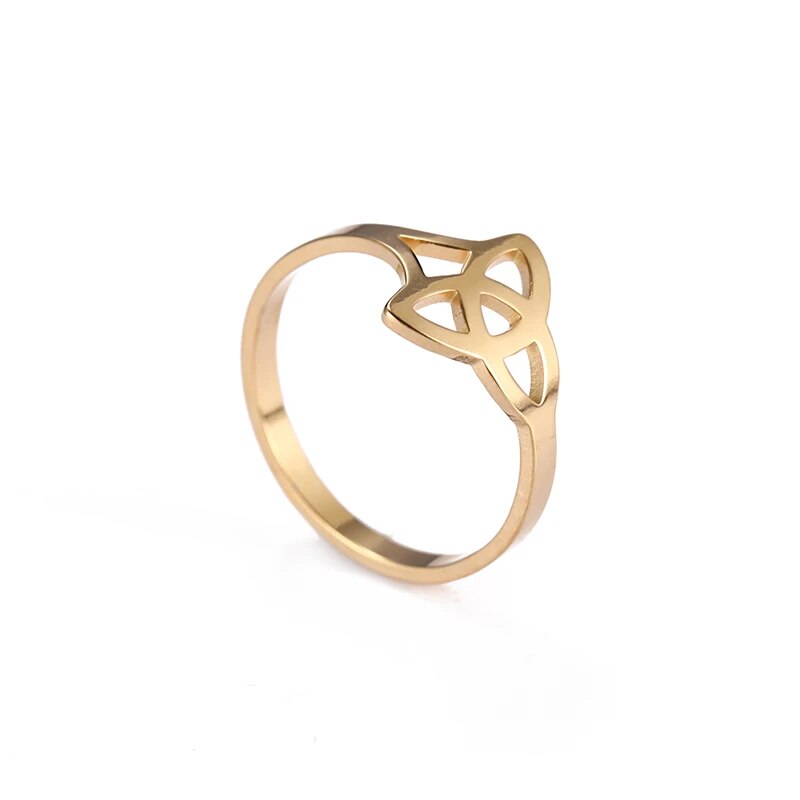 Witch's Knot Ring • Triquetra Celtic Pagan Worship Amulet • Triple Goddess Stainless Steel Wicca Jewelry For Witchy Women • Apollo Tarot Shop
