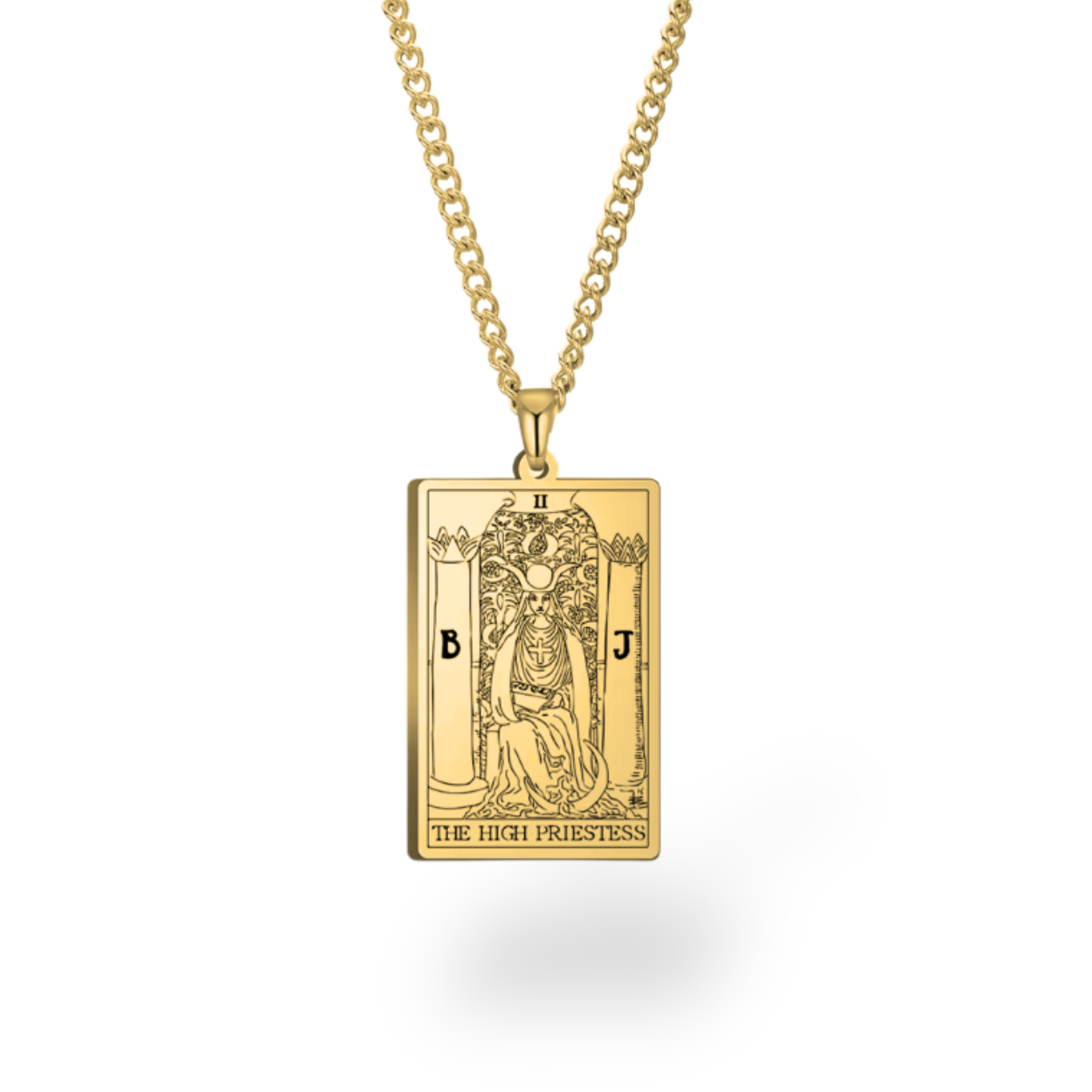 Colar com Cartas de Tarô dos Arcanos Maiores • Pingente de Cartas Waite em Aço Inoxidável Gravado