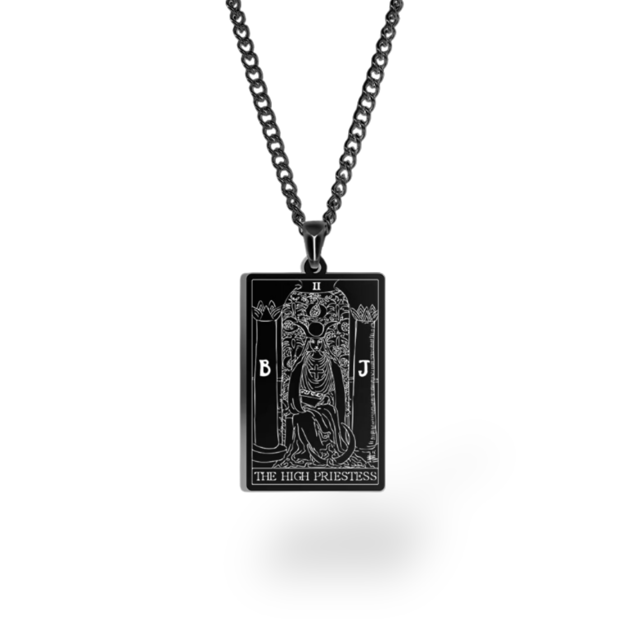 Colar com Cartas de Tarô dos Arcanos Maiores • Pingente de Cartas Waite em Aço Inoxidável Gravado