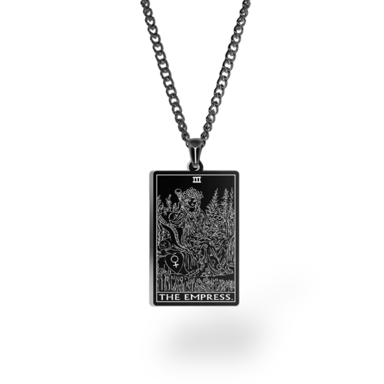 Colar com Cartas de Tarô dos Arcanos Maiores • Pingente de Cartas Waite em Aço Inoxidável Gravado