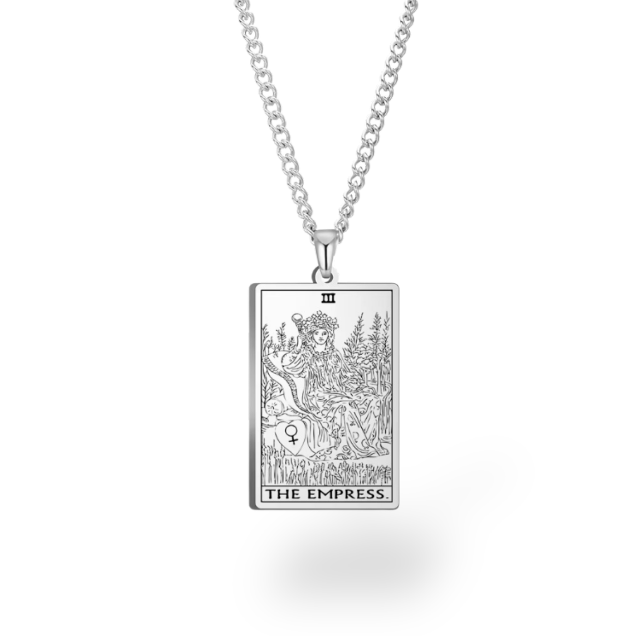 Colar com Cartas de Tarô dos Arcanos Maiores • Pingente de Cartas Waite em Aço Inoxidável Gravado