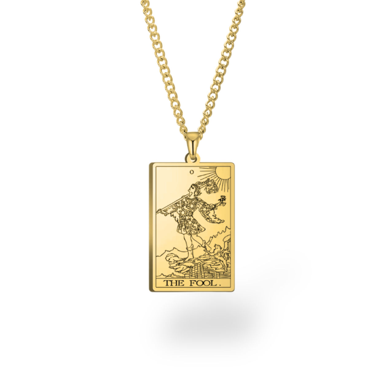 Colar com Cartas de Tarô dos Arcanos Maiores • Pingente de Cartas Waite em Aço Inoxidável Gravado