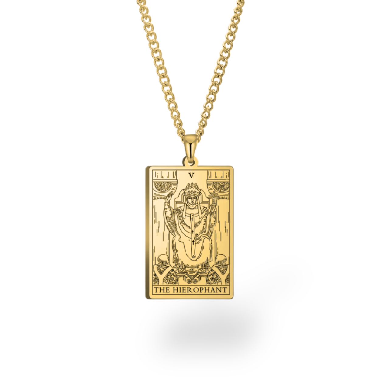 Colar com Cartas de Tarô dos Arcanos Maiores • Pingente de Cartas Waite em Aço Inoxidável Gravado