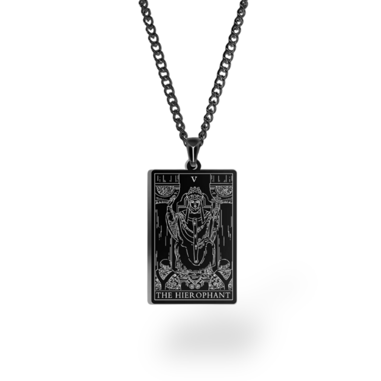 Colar com Cartas de Tarô dos Arcanos Maiores • Pingente de Cartas Waite em Aço Inoxidável Gravado