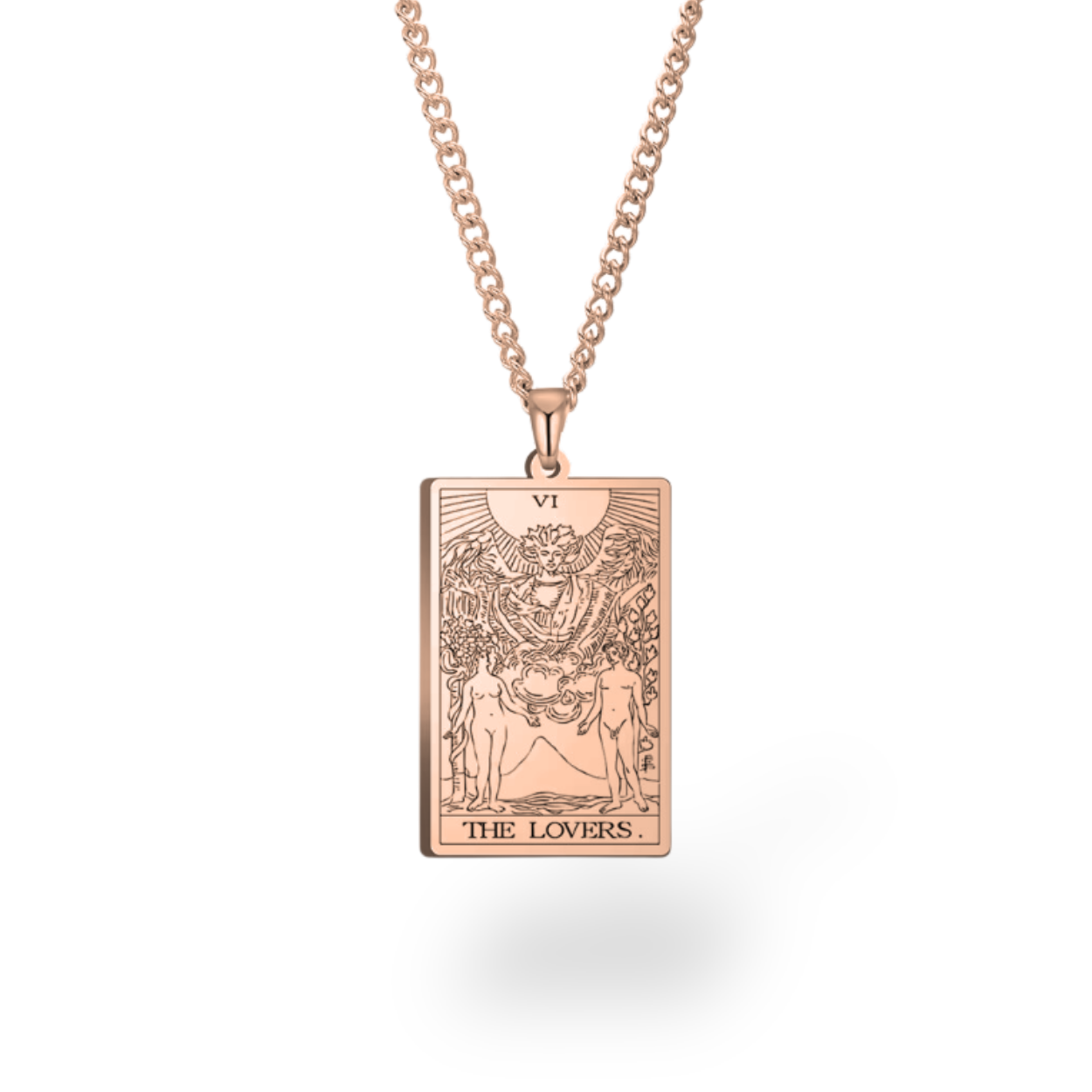 Colar com Cartas de Tarô dos Arcanos Maiores • Pingente de Cartas Waite em Aço Inoxidável Gravado