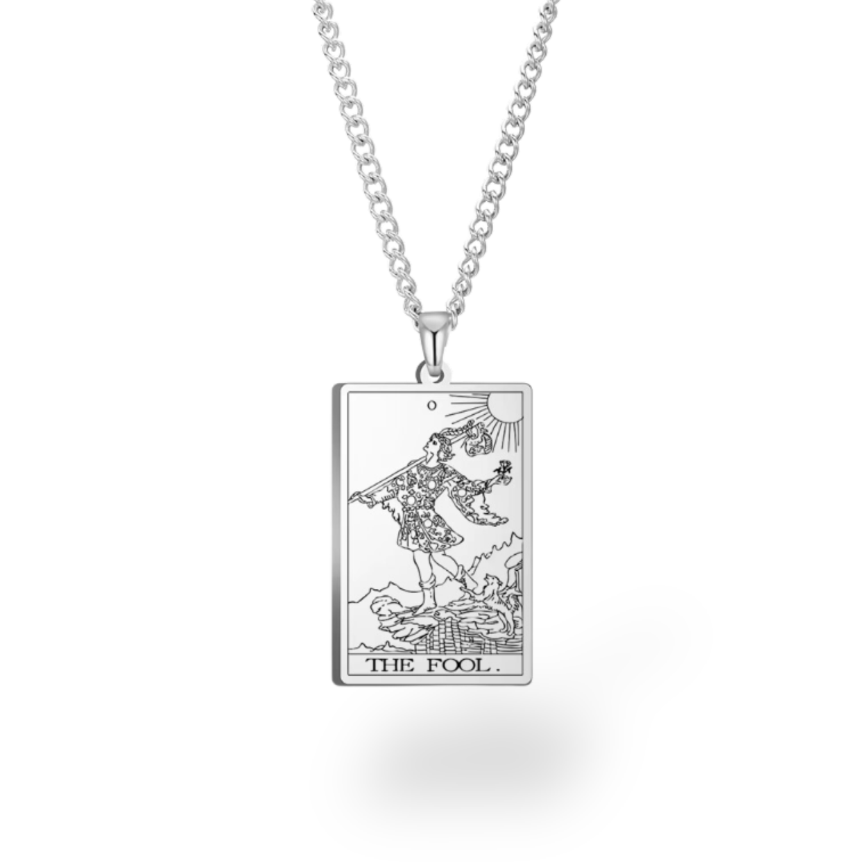 Colar com Cartas de Tarô dos Arcanos Maiores • Pingente de Cartas Waite em Aço Inoxidável Gravado