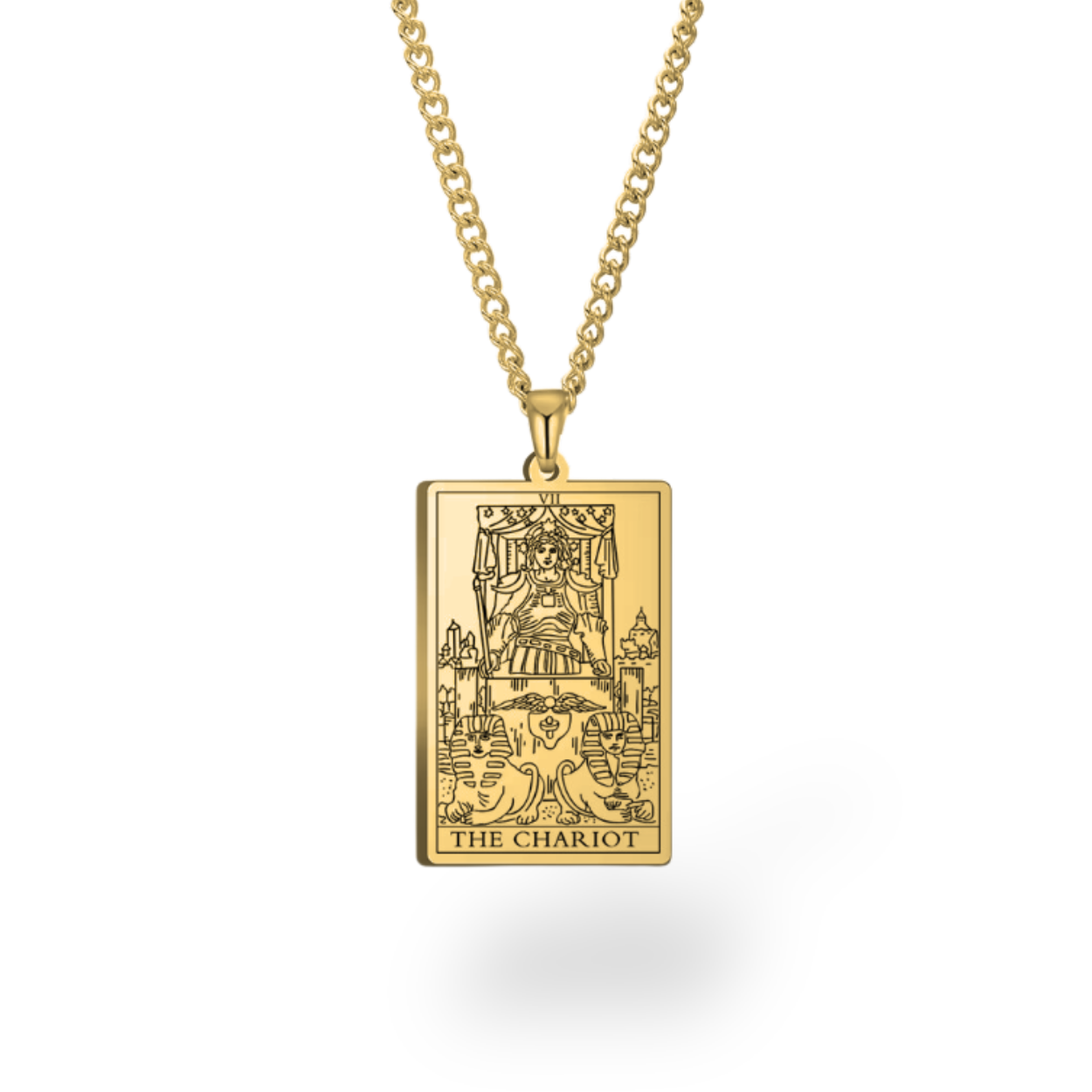 Colar com Cartas de Tarô dos Arcanos Maiores • Pingente de Cartas Waite em Aço Inoxidável Gravado