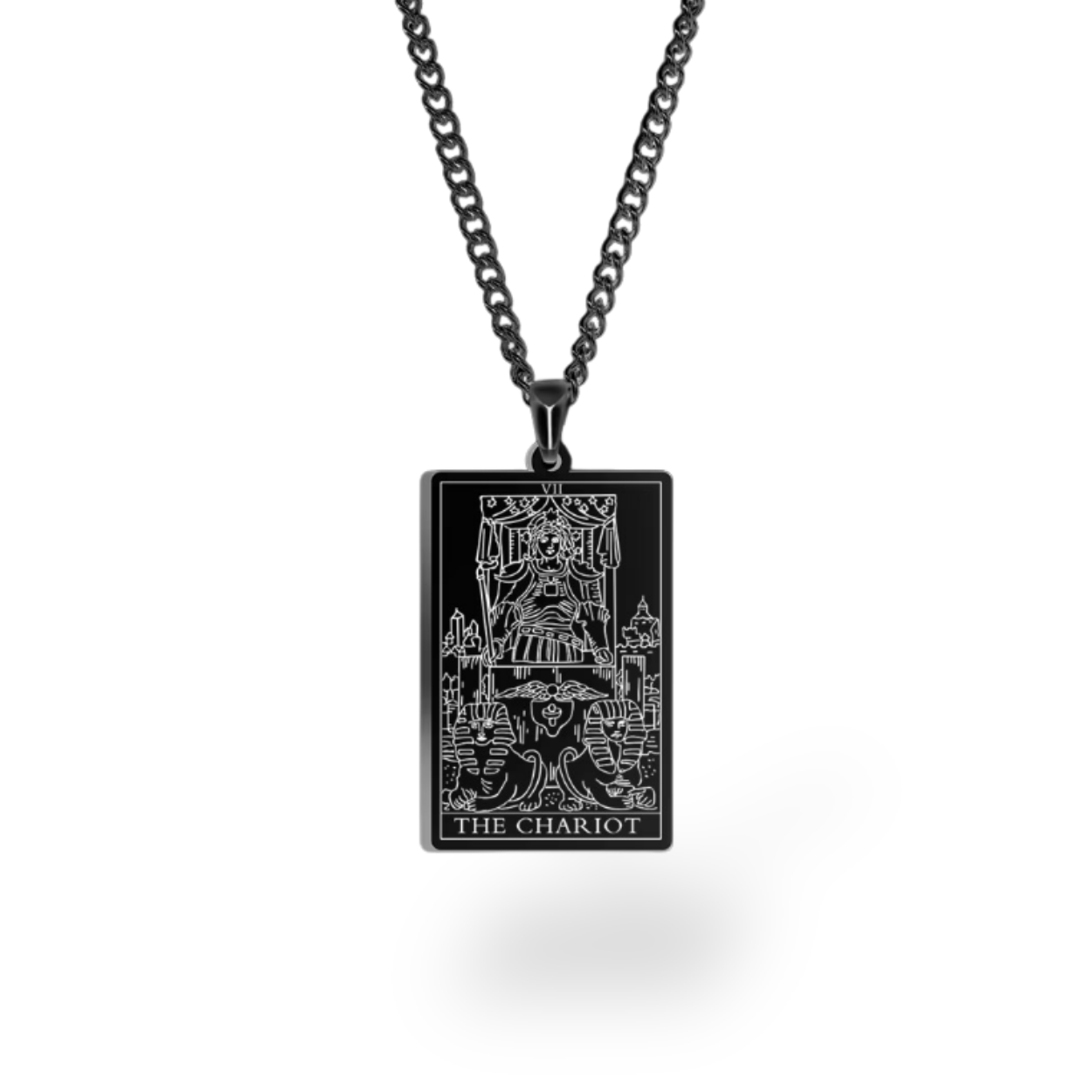 Colar com Cartas de Tarô dos Arcanos Maiores • Pingente de Cartas Waite em Aço Inoxidável Gravado