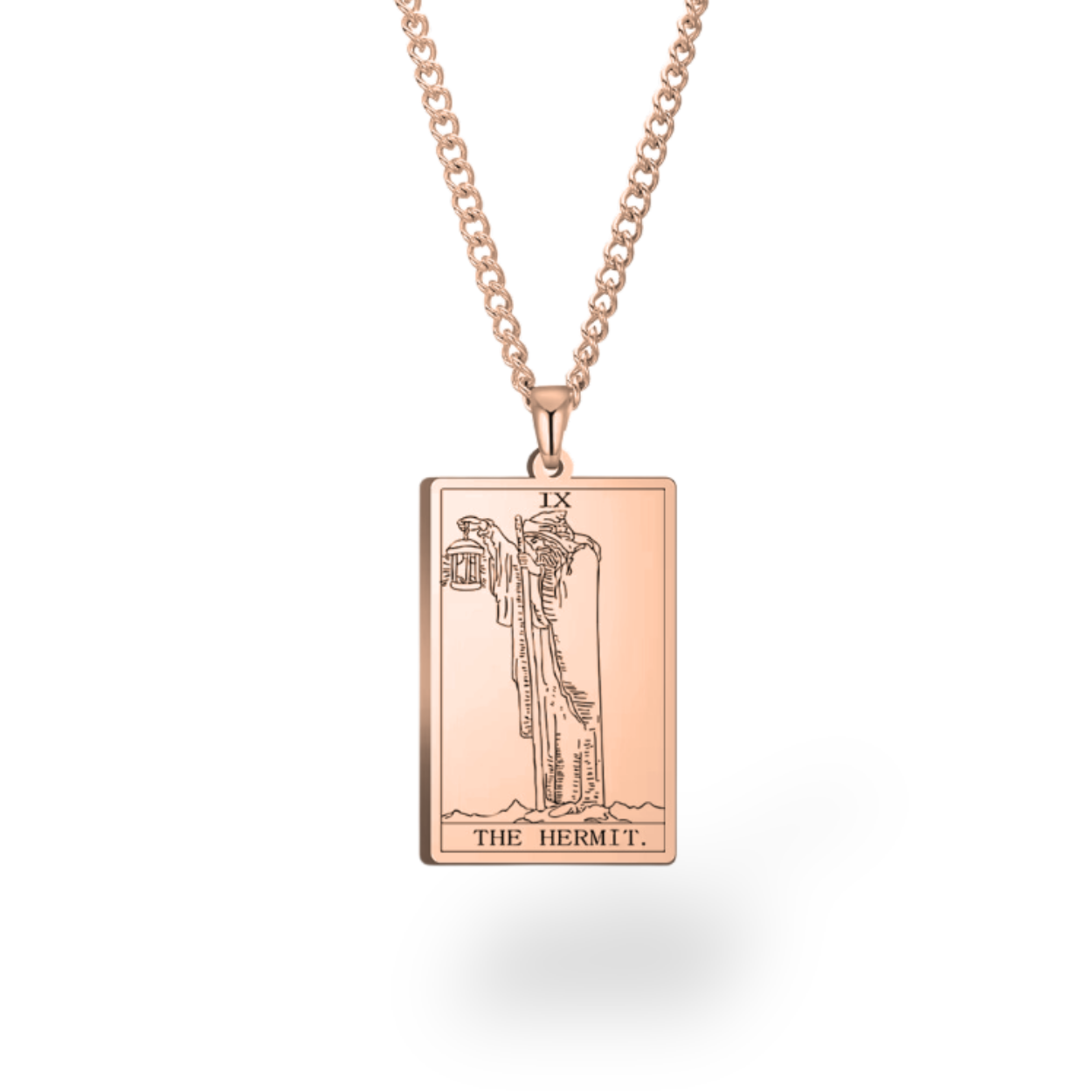 Colar com Cartas de Tarô dos Arcanos Maiores • Pingente de Cartas Waite em Aço Inoxidável Gravado