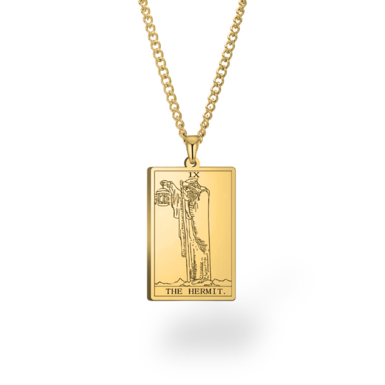 Colar com Cartas de Tarô dos Arcanos Maiores • Pingente de Cartas Waite em Aço Inoxidável Gravado