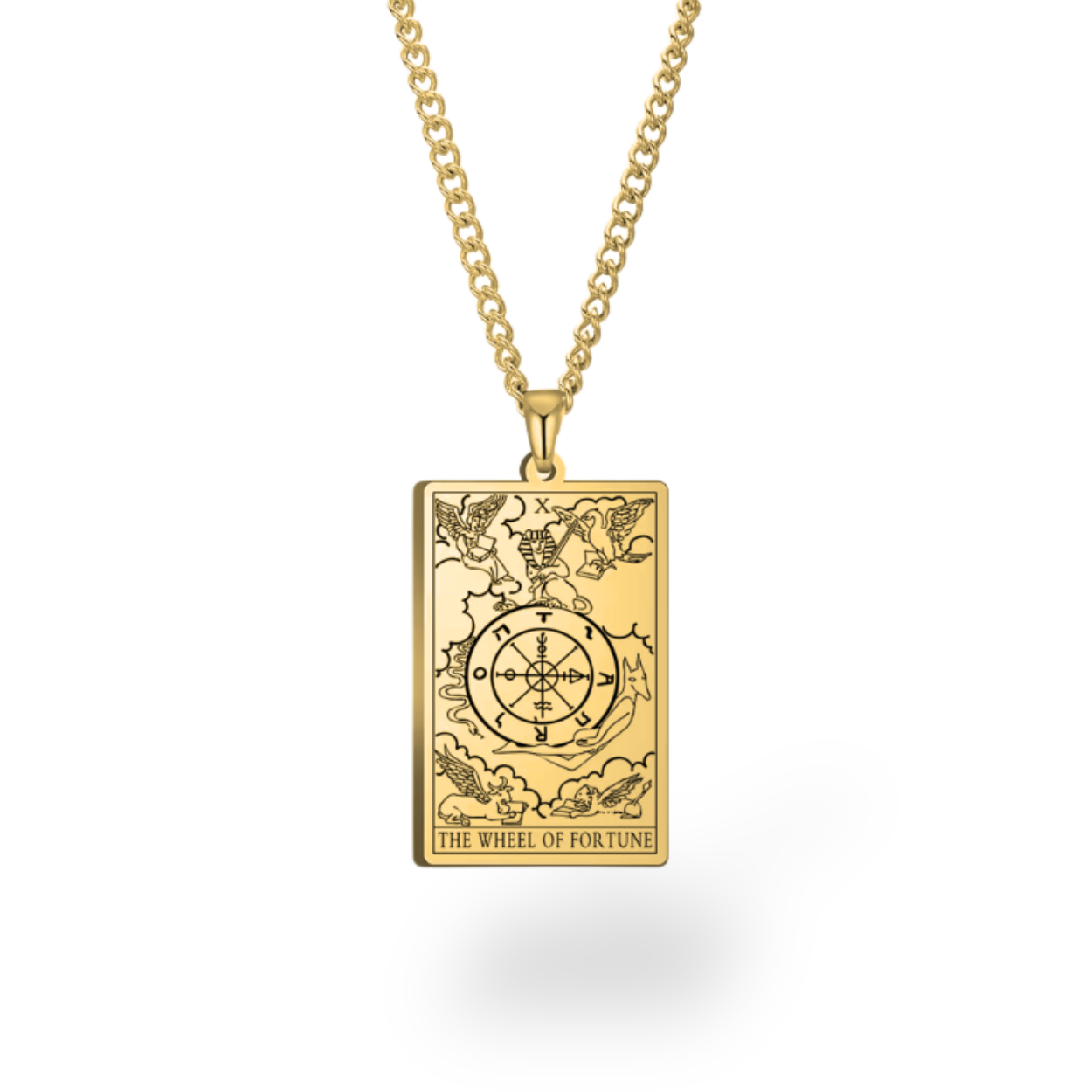 Colar com Cartas de Tarô dos Arcanos Maiores • Pingente de Cartas Waite em Aço Inoxidável Gravado
