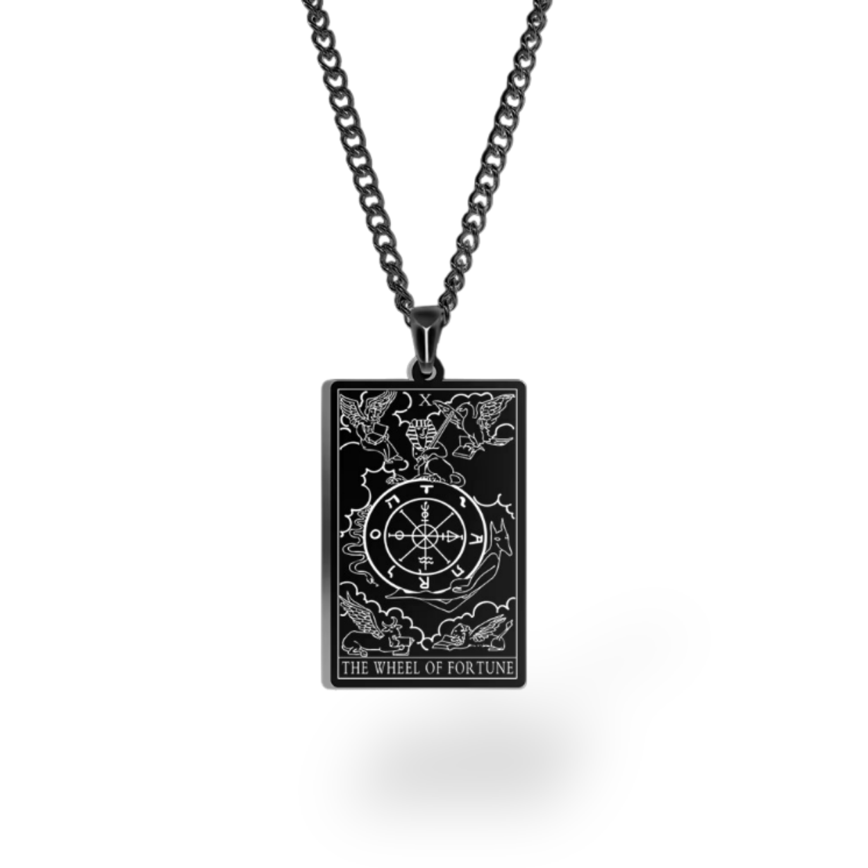 Colar com Cartas de Tarô dos Arcanos Maiores • Pingente de Cartas Waite em Aço Inoxidável Gravado