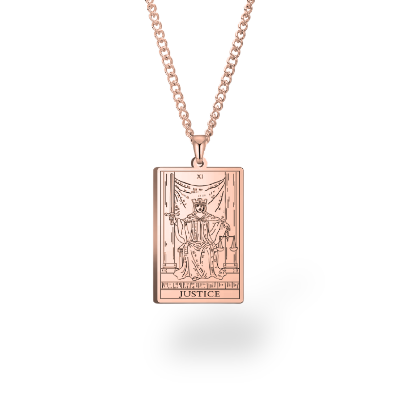 Colar com Cartas de Tarô dos Arcanos Maiores • Pingente de Cartas Waite em Aço Inoxidável Gravado