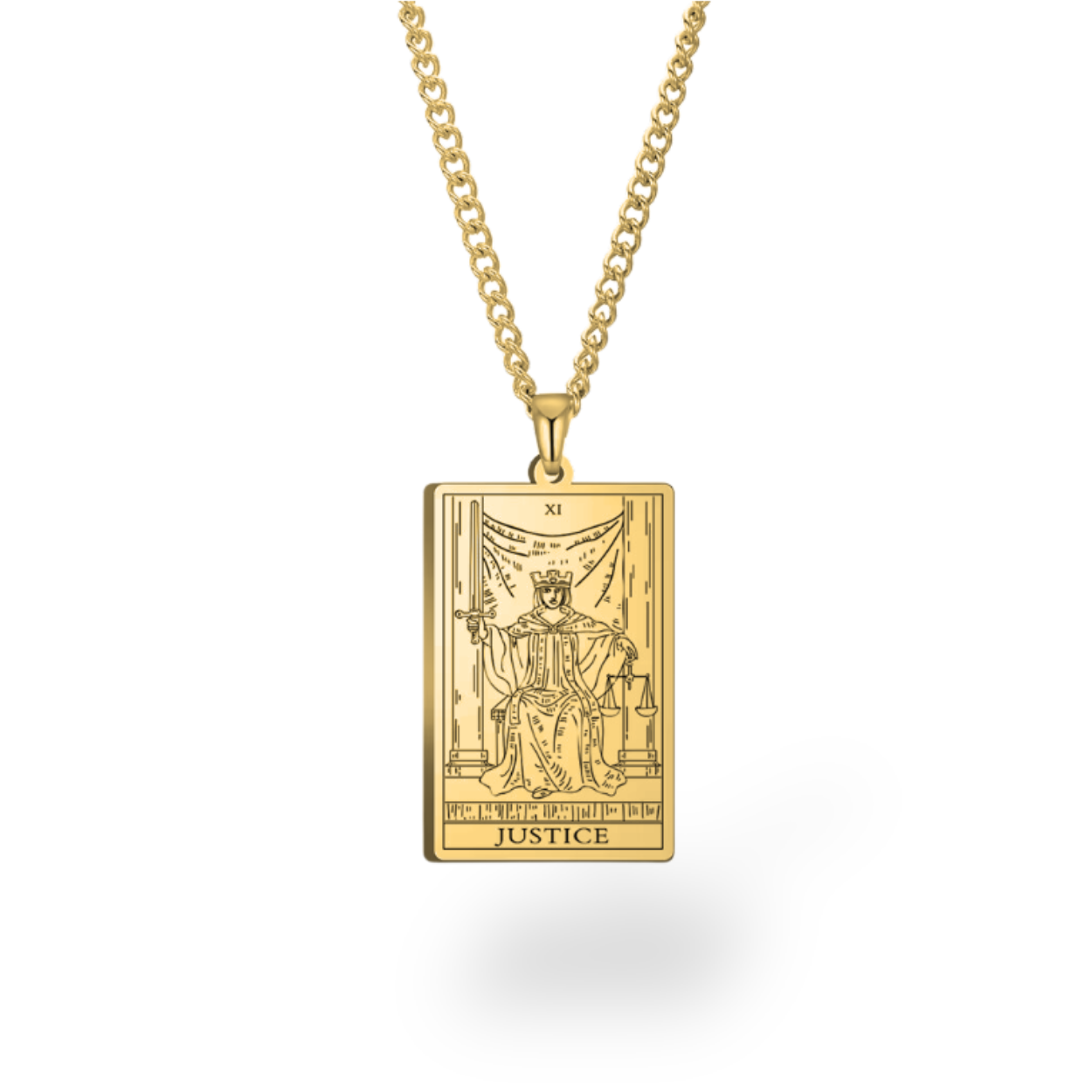 Colar com Cartas de Tarô dos Arcanos Maiores • Pingente de Cartas Waite em Aço Inoxidável Gravado