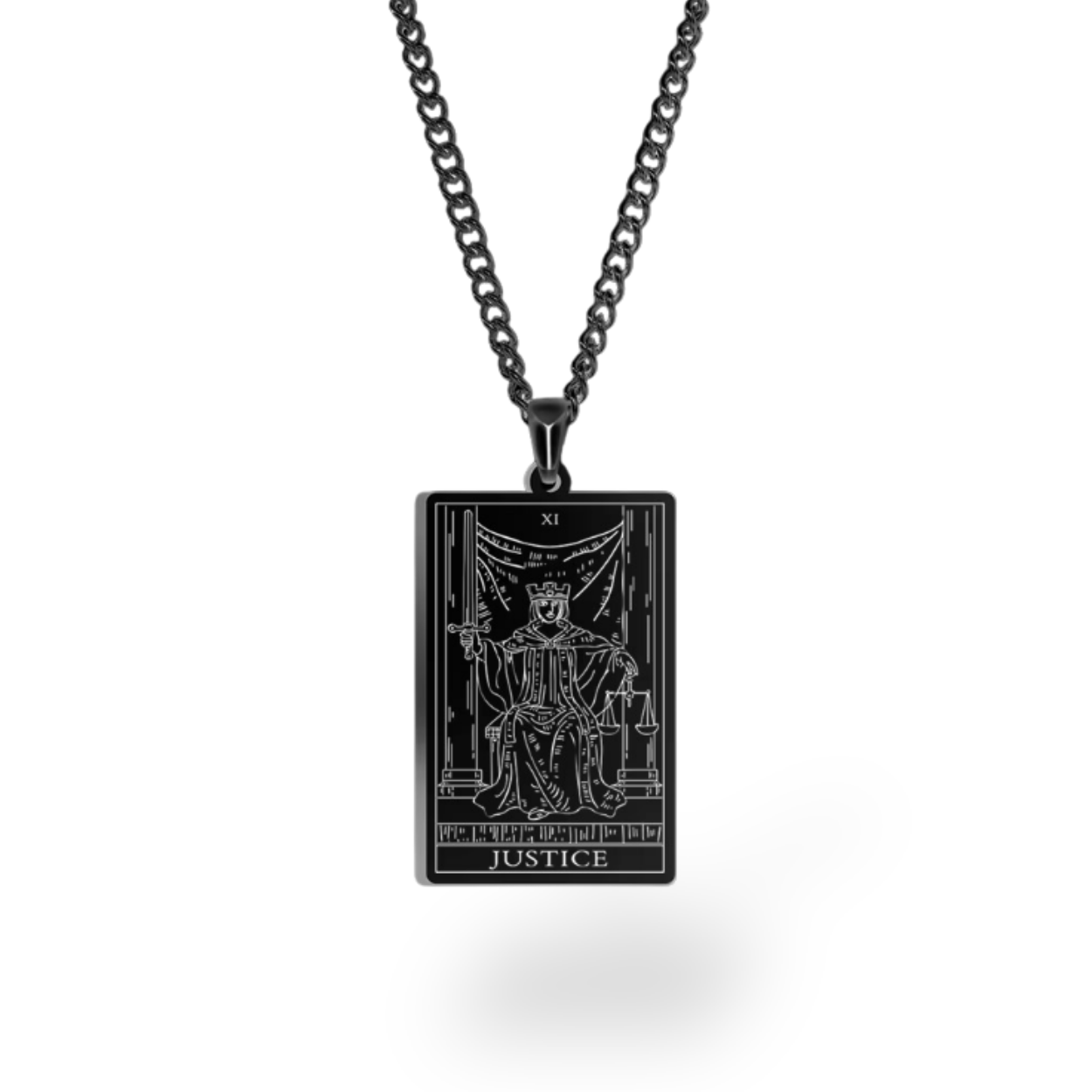 Colar com Cartas de Tarô dos Arcanos Maiores • Pingente de Cartas Waite em Aço Inoxidável Gravado