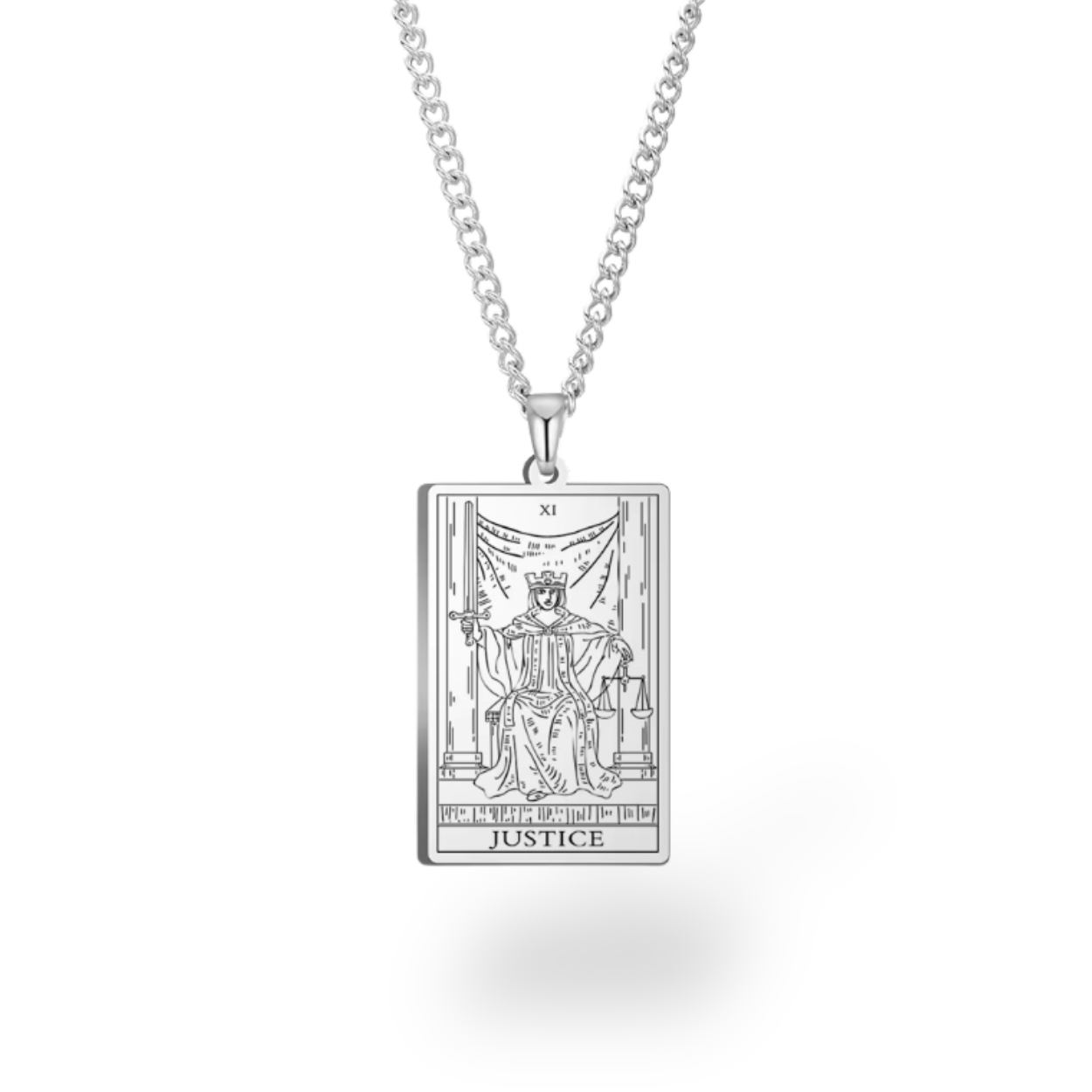 Colar com Cartas de Tarô dos Arcanos Maiores • Pingente de Cartas Waite em Aço Inoxidável Gravado