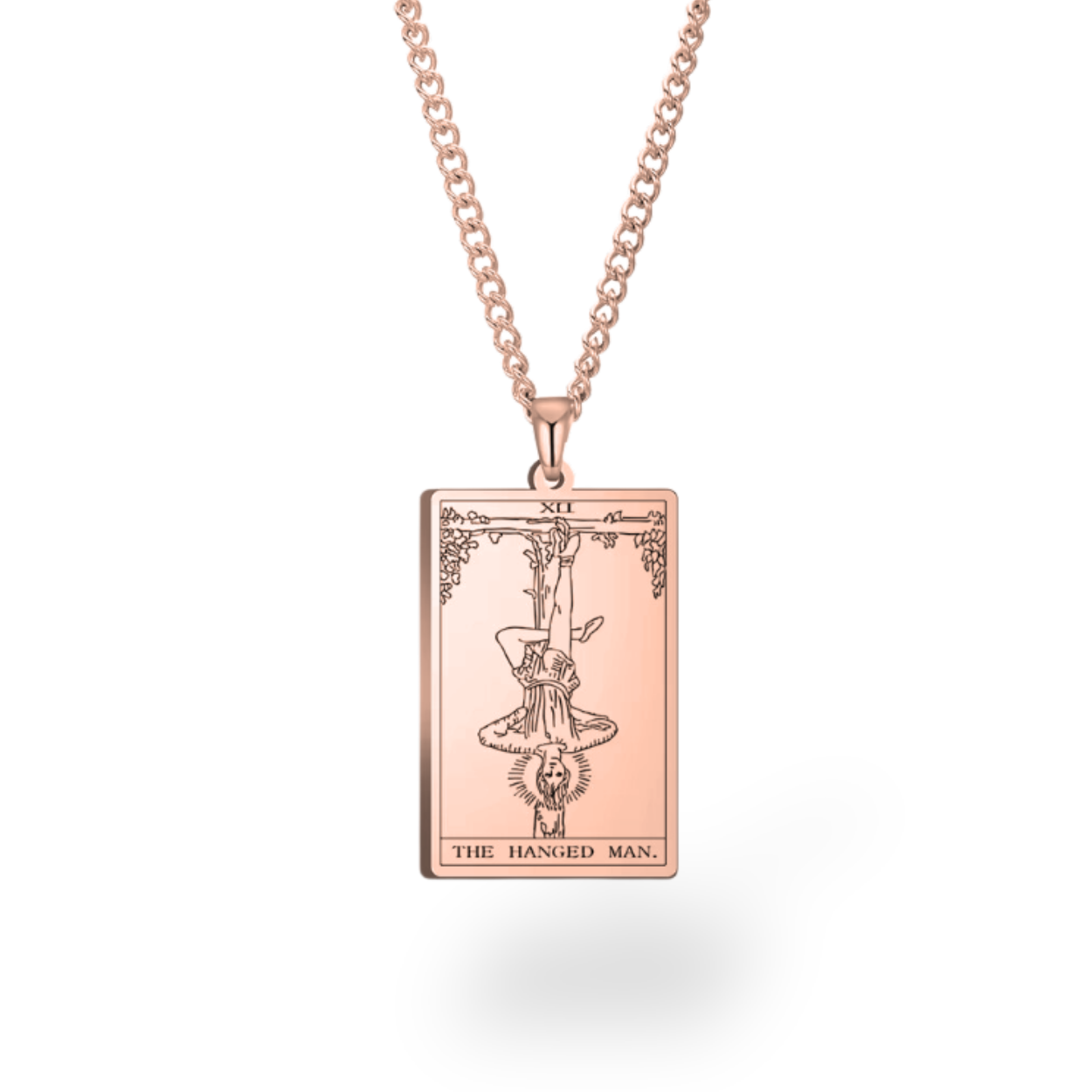 Colar com Cartas de Tarô dos Arcanos Maiores • Pingente de Cartas Waite em Aço Inoxidável Gravado