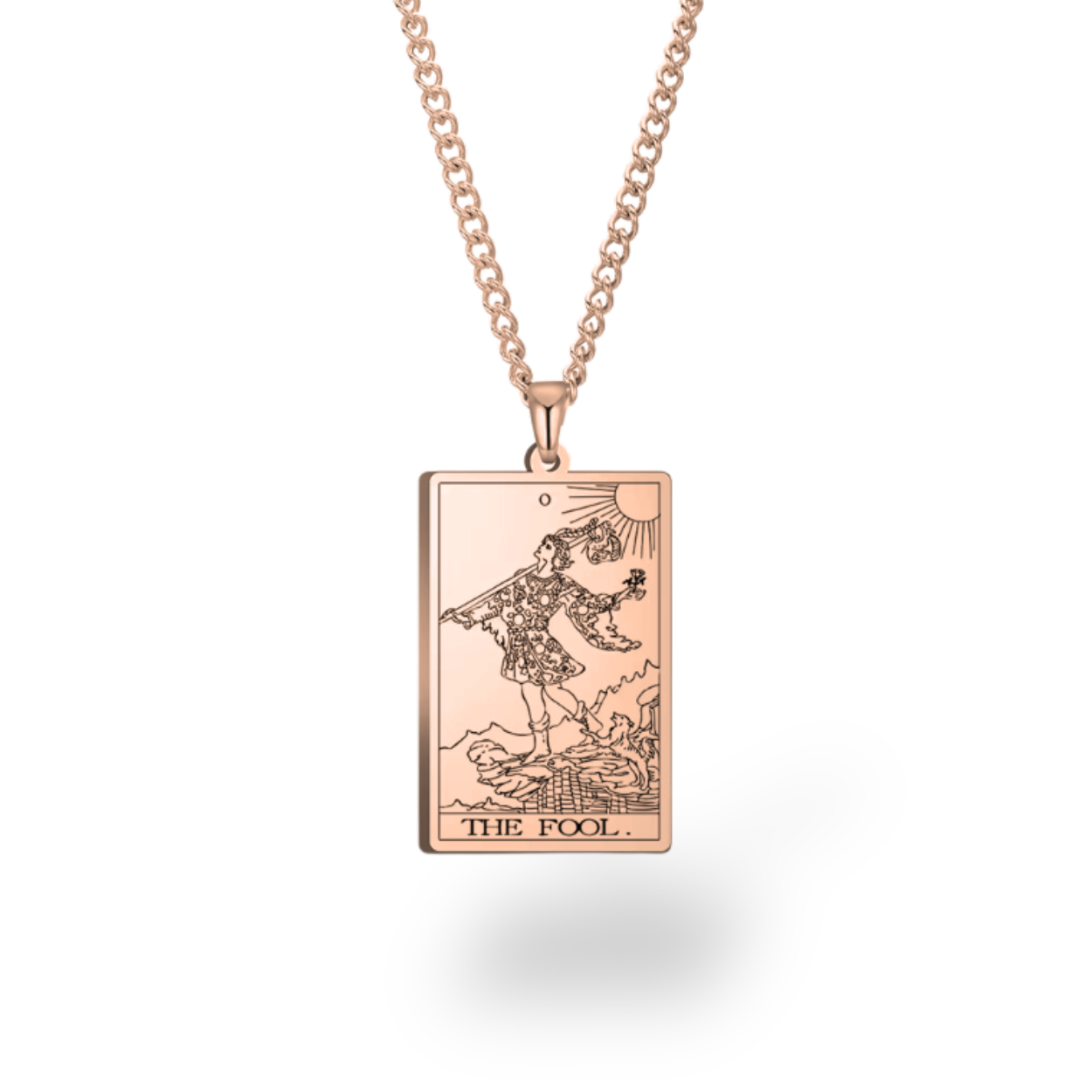 Colar com Cartas de Tarô dos Arcanos Maiores • Pingente de Cartas Waite em Aço Inoxidável Gravado