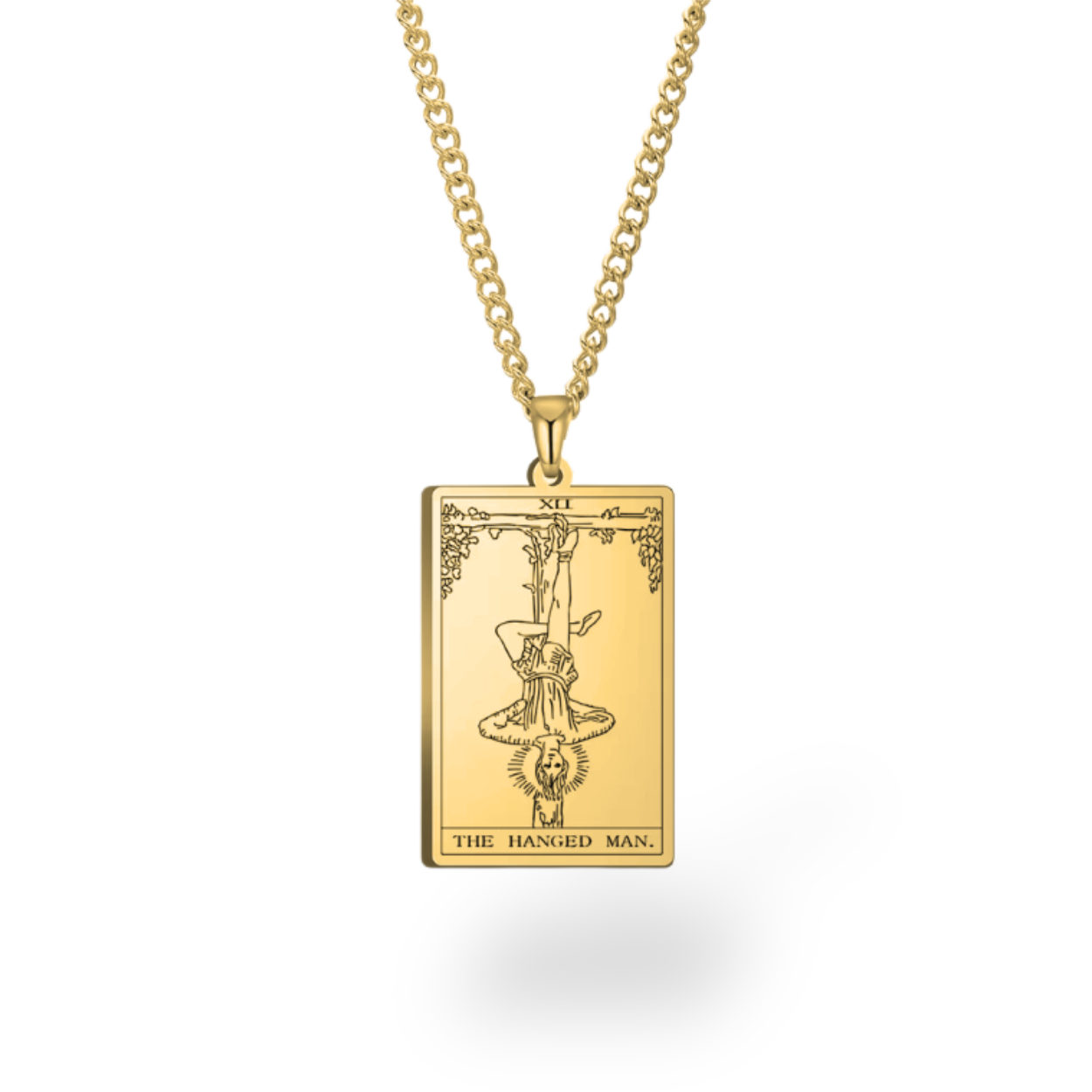 Colar com Cartas de Tarô dos Arcanos Maiores • Pingente de Cartas Waite em Aço Inoxidável Gravado