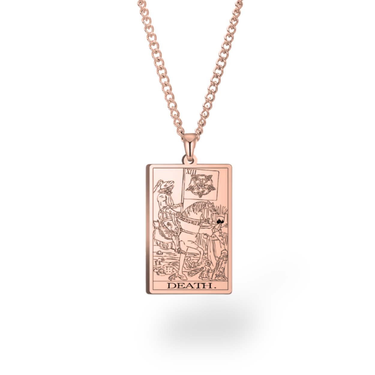Colar com Cartas de Tarô dos Arcanos Maiores • Pingente de Cartas Waite em Aço Inoxidável Gravado