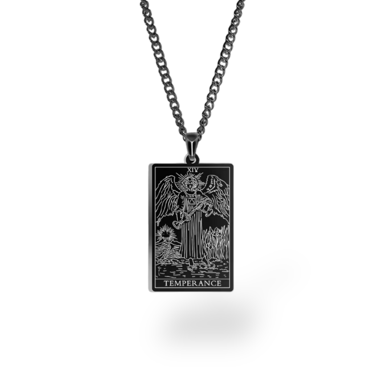 Colar com Cartas de Tarô dos Arcanos Maiores • Pingente de Cartas Waite em Aço Inoxidável Gravado