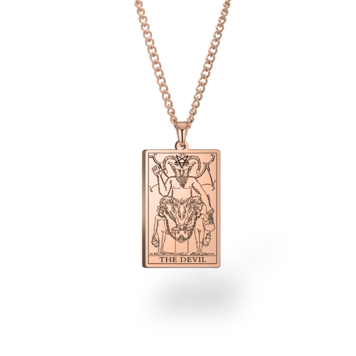 Colar com Cartas de Tarô dos Arcanos Maiores • Pingente de Cartas Waite em Aço Inoxidável Gravado