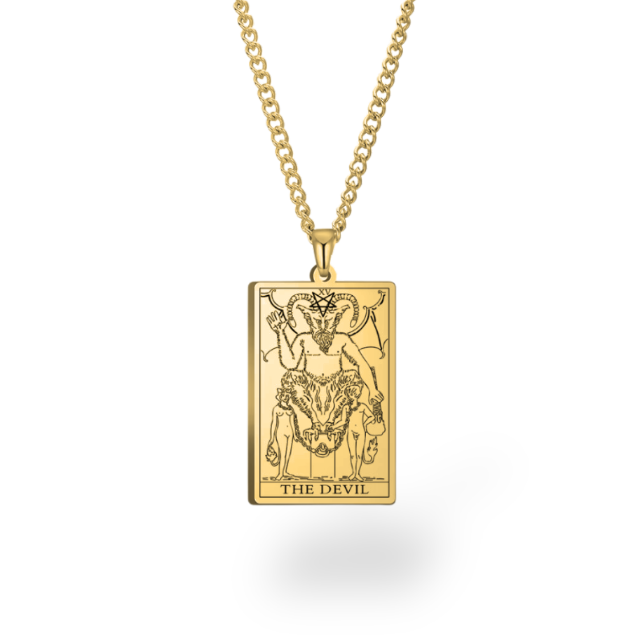 Colar com Cartas de Tarô dos Arcanos Maiores • Pingente de Cartas Waite em Aço Inoxidável Gravado