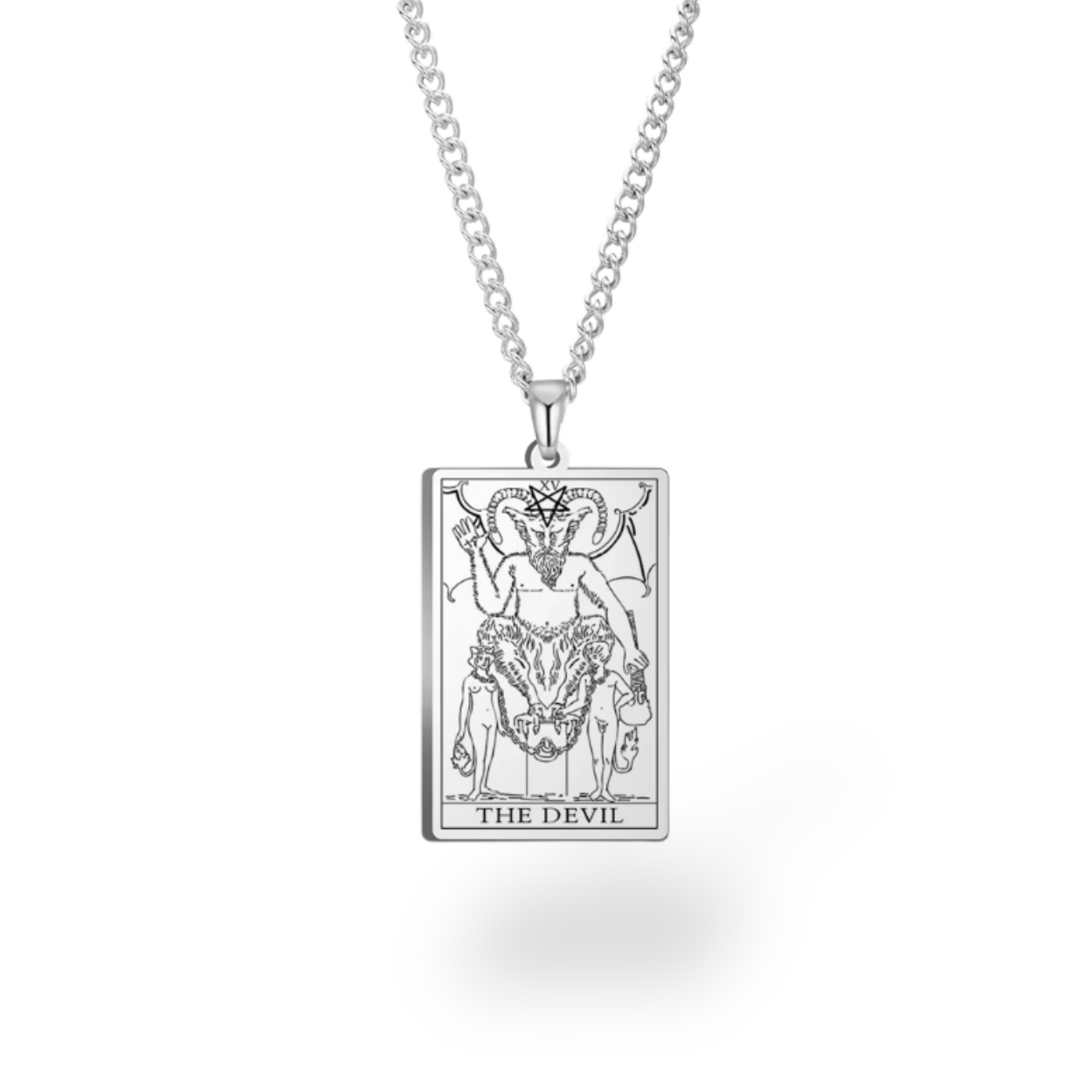 Colar com Cartas de Tarô dos Arcanos Maiores • Pingente de Cartas Waite em Aço Inoxidável Gravado