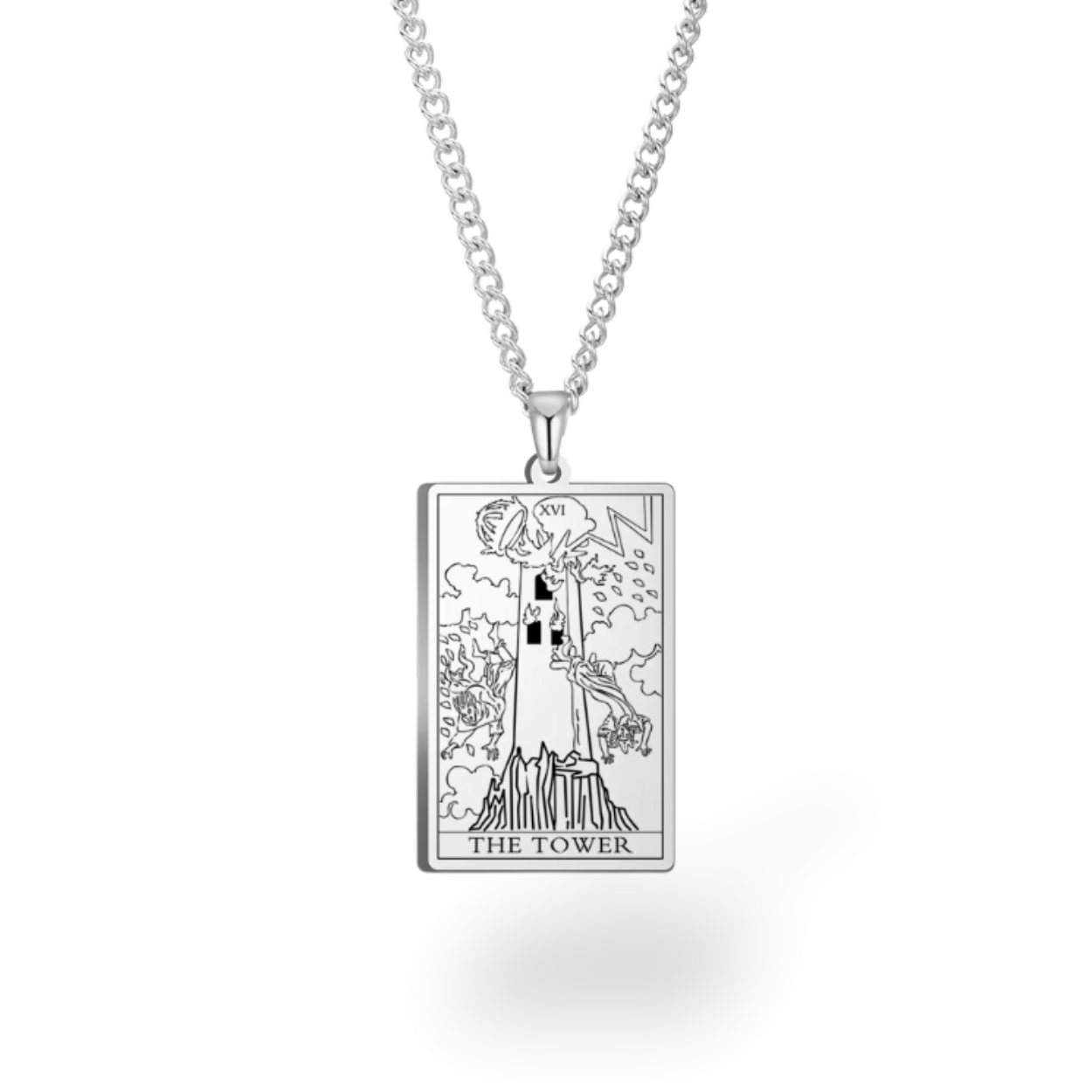 Colar com Cartas de Tarô dos Arcanos Maiores • Pingente de Cartas Waite em Aço Inoxidável Gravado