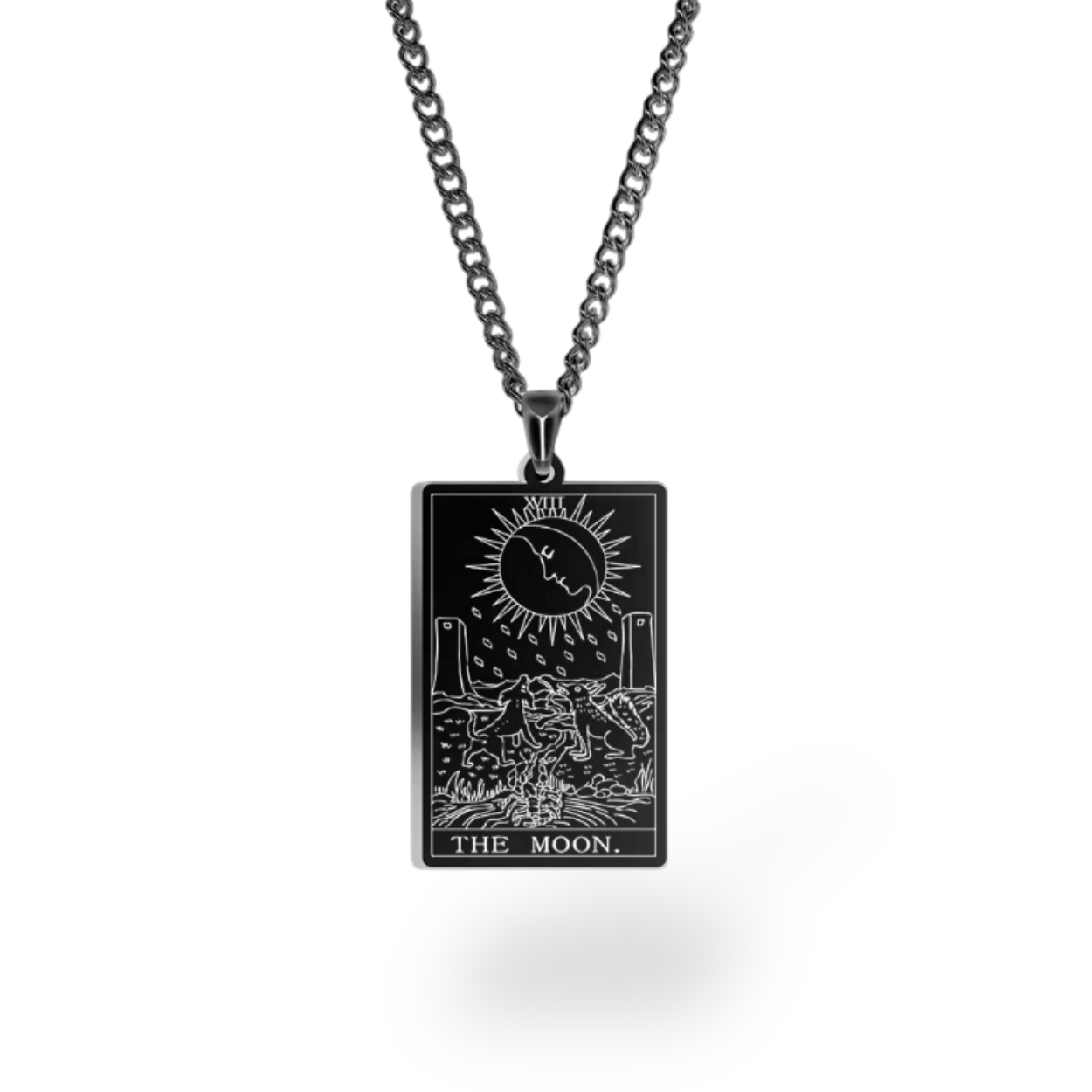 Colar com Cartas de Tarô dos Arcanos Maiores • Pingente de Cartas Waite em Aço Inoxidável Gravado