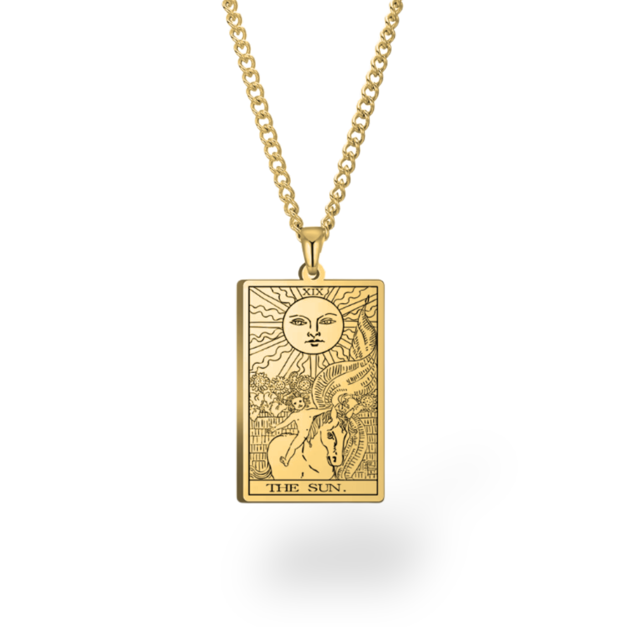 Colar com Cartas de Tarô dos Arcanos Maiores • Pingente de Cartas Waite em Aço Inoxidável Gravado