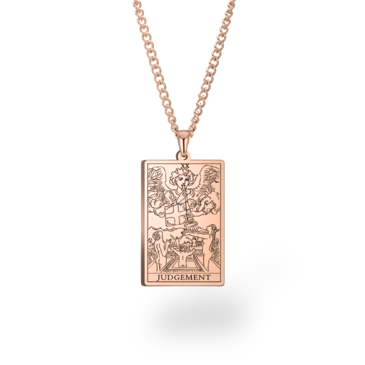 Colar com Cartas de Tarô dos Arcanos Maiores • Pingente de Cartas Waite em Aço Inoxidável Gravado