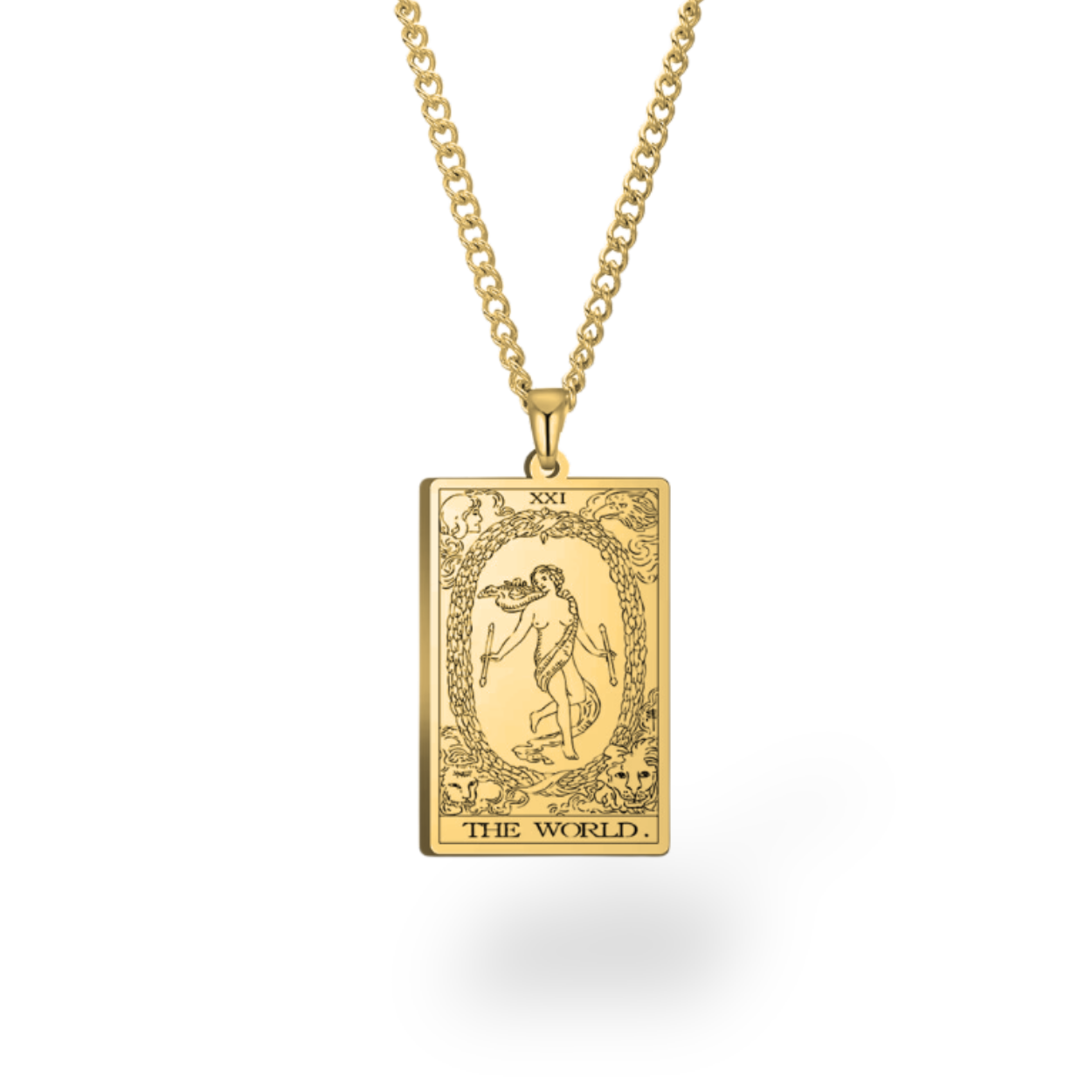 Colar com Cartas de Tarô dos Arcanos Maiores • Pingente de Cartas Waite em Aço Inoxidável Gravado