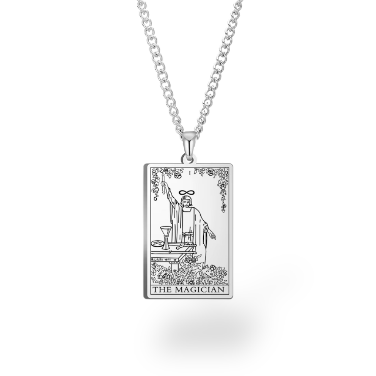 Colar com Cartas de Tarô dos Arcanos Maiores • Pingente de Cartas Waite em Aço Inoxidável Gravado