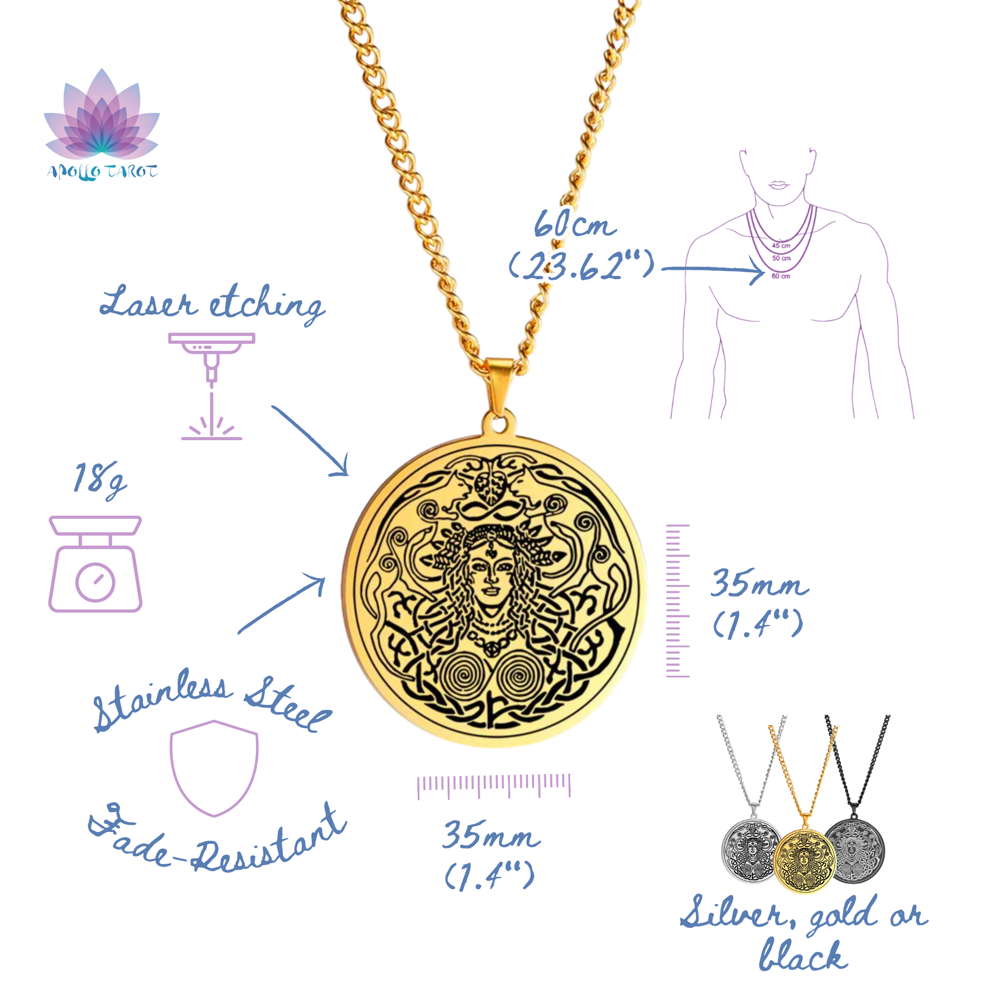 Products Norse Mythology Necklace | Freyja Goddess Pendant | Love Beauty Fertility Amulet | Pagan Worship Witchy Jewelry | Apollo Tarot Shop
