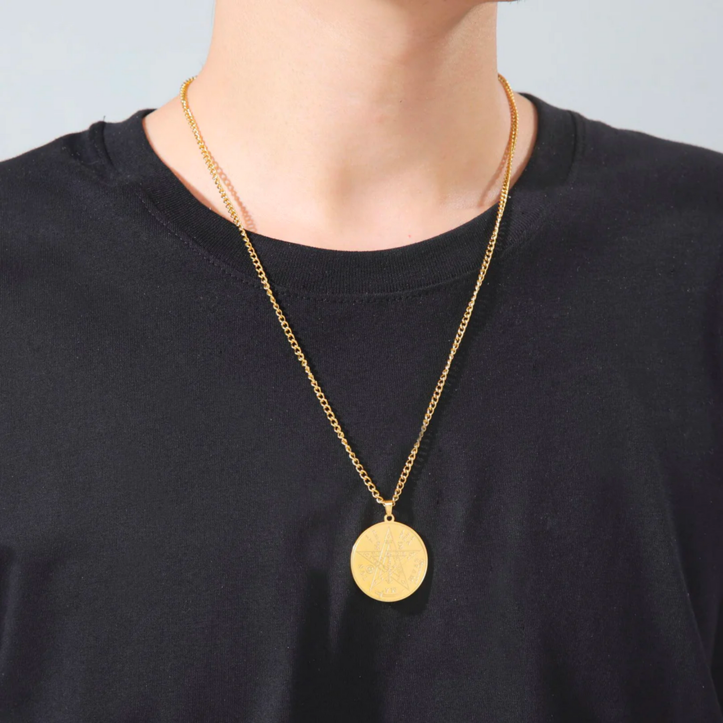 Pentagrammaton Sigil Necklace | Tetragrammaton Magick Seal Pendant | Pentagram Kabbalah 72 Names Of God Amulet Jewelry | Apollo Tarot Shop
