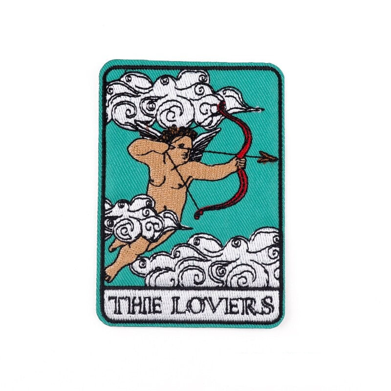 Cat Tarot Card Patch | Funny Kitty Iron On Patches | Occult Embroidered Stickers For Clothing | Witchy Sewing Thermo Adhesive Applique | Apollo Tarot Shop