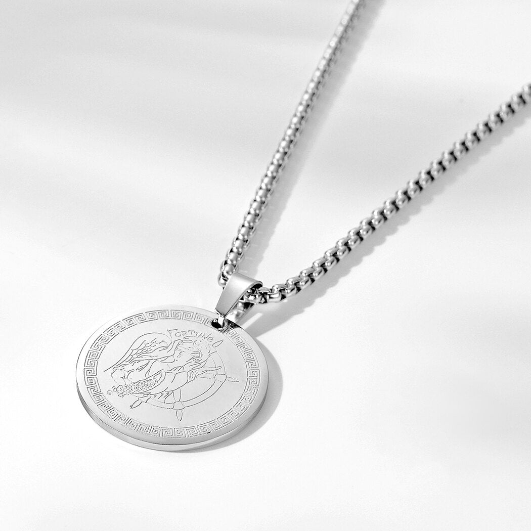 Goddess Fortuna Necklace | Greek Mythology Tyche Amulet | Greco-Roman Goddess of Luck Pendant | Pagan Deity Worship Jewelry Gift | Apollo Tarot Shop