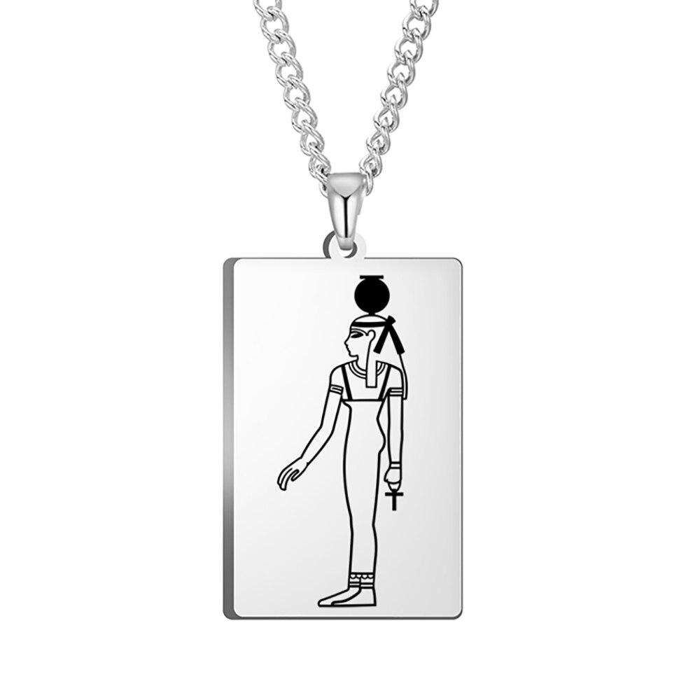 Ancient Egyptian Mythology Necklace | Deity Pendant Of God Horus Anubis Goddess Isis Stainless Steel Amulet | Pagan Worship Witchy Jewelry | Apollo Tarot Shop