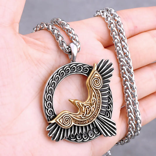 Nordic Viking Necklace | Men's Norse Mythology Stainless Steel Amulet Pendant