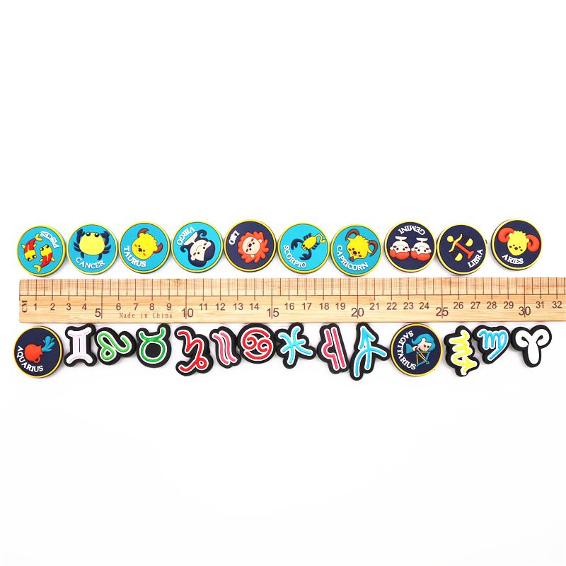 Zodiac Sign Glyph Crocs Charm | Astrology Symbol Slippers Clip | Cute Attach Horoscope Charms Shoes Buckle Accessory | Apollo Tarot Shop