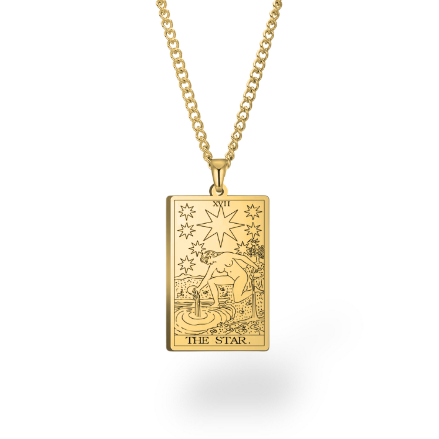 Colar com Cartas de Tarô dos Arcanos Maiores • Pingente de Cartas Waite em Aço Inoxidável Gravado
