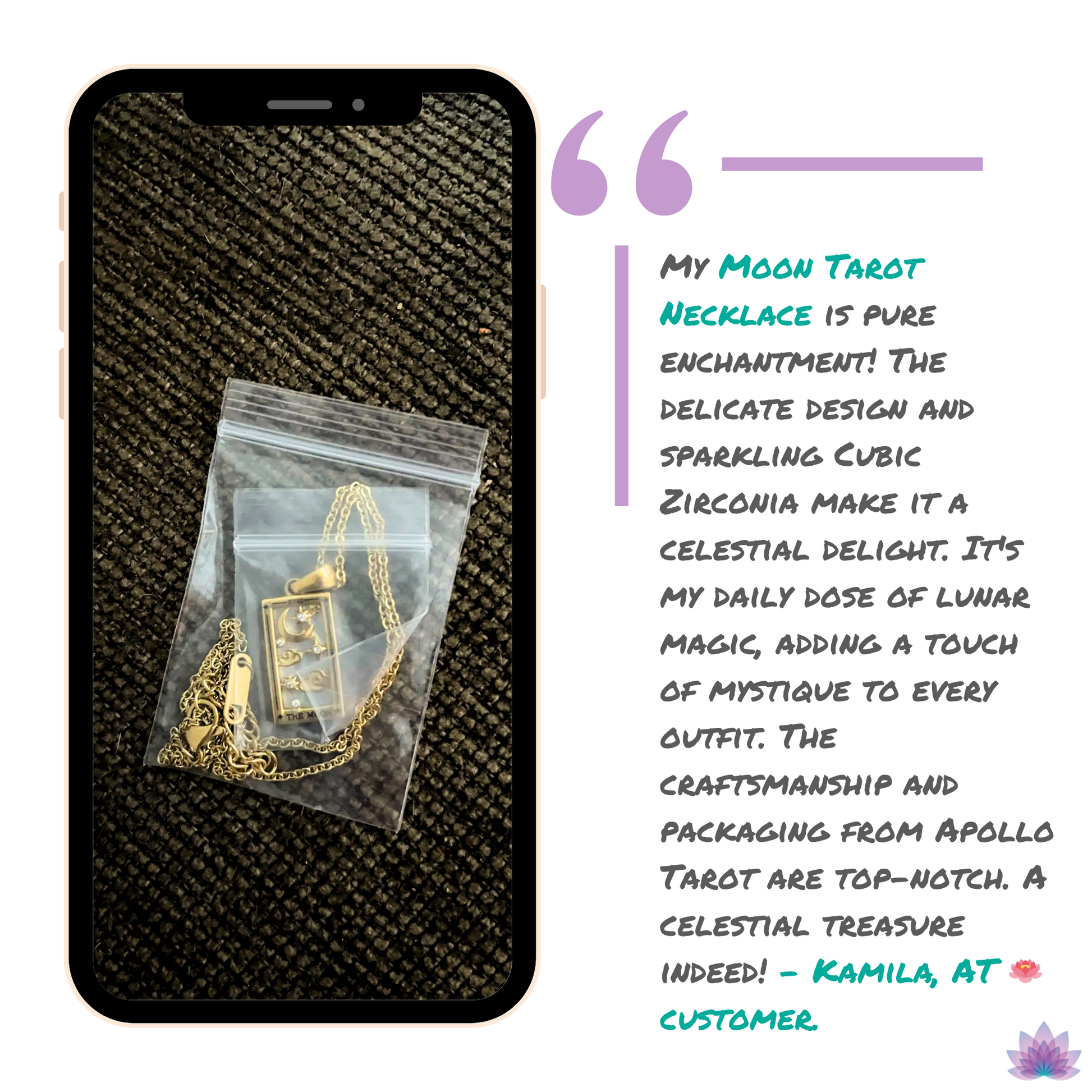 Tarot Card Necklace • Cubic Zirconia Silver Or Gold-Plated Stainless Steel Dainty Pendant • Major Arcana Cards Jewelry For Witchy Women • Apollo Tarot Shop