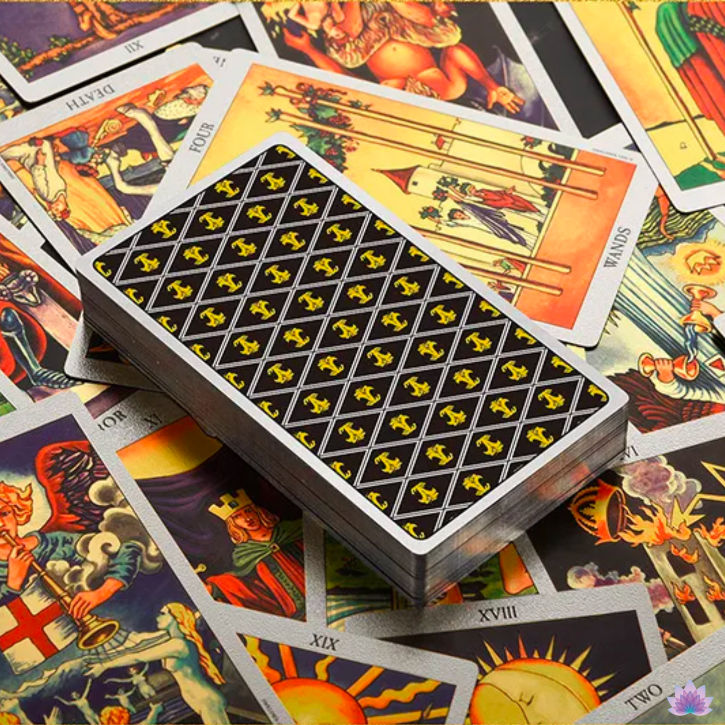 The Silver Or Golden Card Waite Tarot Deck • Gold Foil Classic Plastic Cards + Guidebook + Beginner Divination Witch Premium Gift Box • Apollo Tarot Shop