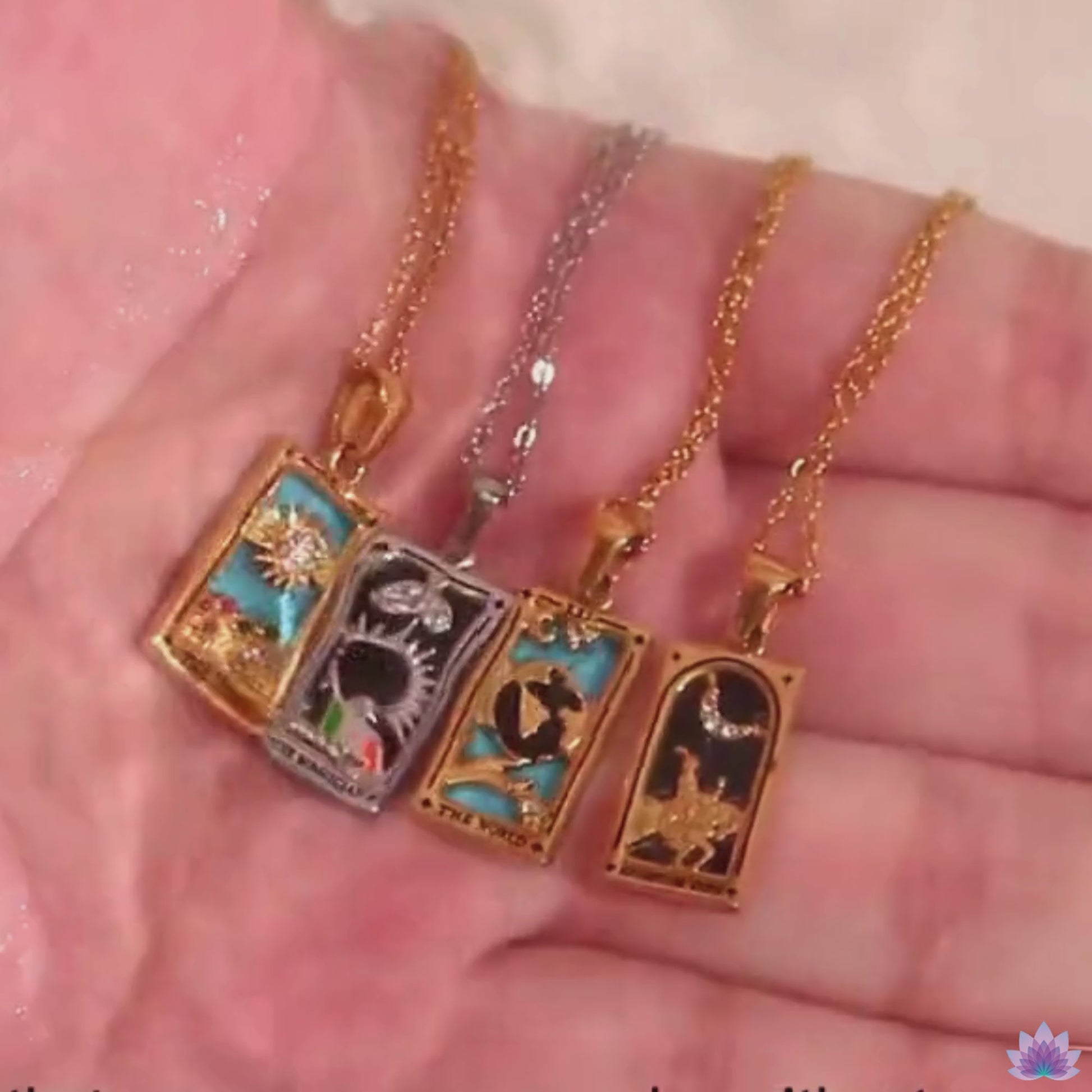 Tarot Card Necklace • Cubic Zirconia Silver Or Gold-Plated Stainless Steel Dainty Pendant • Major Arcana Cards Jewelry For Witchy Women • Apollo Tarot Shop