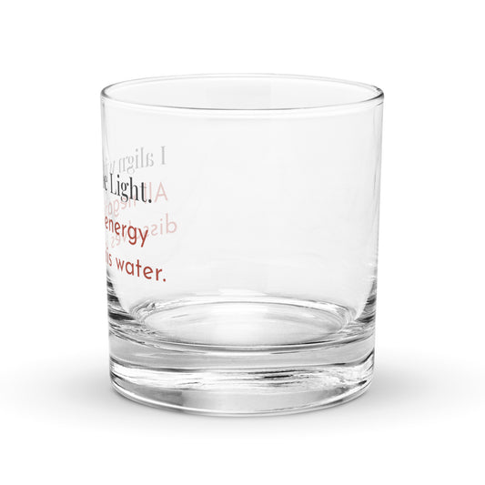 “I Align with the Light” Bedside Ritual Glass • 10.5 oz Clear Rocks Glass for Nighttime Water, Negative Energy Cleansing & Spiritual Protection • Apollo Tarot Shop